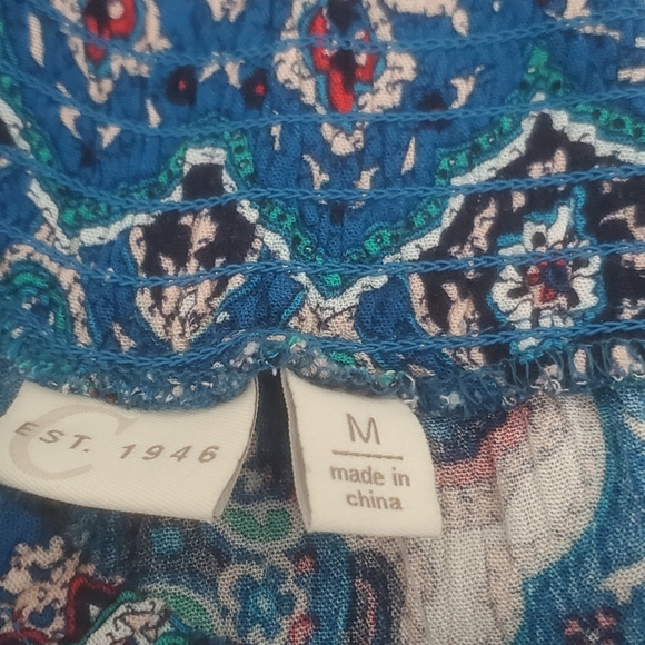 NWOT Cato's Multicolored Boho print Wide leg Pull on Pant sz M - Picture 3 of 4